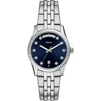 Fossil Quarzuhr Scarlette ES5457, Armbanduhr, Damenuhr, Edelstahlarmband, analog, Tag, Wochentag