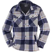Terrax Workwear Arbeitsjacke Herren Overshirt mit Sherpa-Futter - Hemd-Arbeitsjacke mit Karomuster