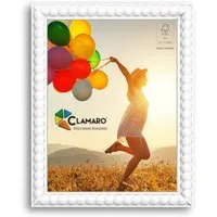 Clamaro Bilderrahmen, Bilderrahmen Weiss Bubble nach Maß CLAMARO Holz 20mm
