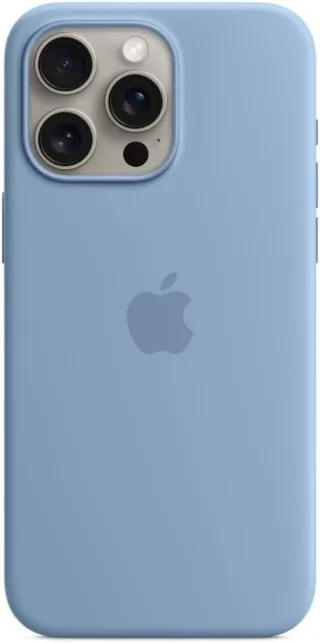 Apple Silikon Case mit MagSafe [für iPhone 15 Pro Max] winterblau