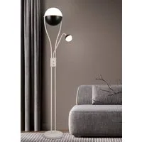 TRIO Leuchten LED Stehlampe CHRIS, LED Stehleuchte, mit Lesearm, Drehdimmer, Dimmfunktion, Lesearm, getrennt schaltbar, LED fest integriert, Warmweiß, flexibles Leselicht getrennt schalten + dimmen, warmweißes Licht 3000K