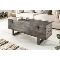 riess-ambiente Couchtisch FACTORY LOFT 115cm grau, Truhe · Sitzbank · Massivholz · Metall · mit Fach · Industrial