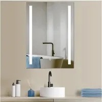 HOKO Badspiegel mit beleuchtung 50x70/60x80cm Wandspiegel mit Licht (Warmweiß - Kaltweiß - Neutral. Licht mit Touch Schalter und mit Wandschalter einschaltbar. Memory-Funktion.IP44, 5mm HD Glass)