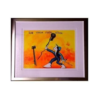 Udo Lindenberg Original Aquarell 2015 "Ich mach mein Ding" ca. 79 x...