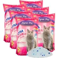 Lyra Pet Katzenstreu 6 x 5 Liter Lyra Pet® Lyra Power® Silica Silikat Katzenstreu, nicht klumpend, staubfrei