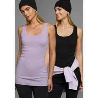 Flashlights Tanktop als stilvolles Basic für jeden Anlass, auch in großen Größen (Packung, 2er-Pack) sehr figurbetonte Passform, aus Baumwolle, mit Rundhalsausschnitt