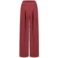 SUBLEVEL Stoffhose Leichte Sommerhose aus Viskose-Mix Weite Viskosehose mit eleganten Bundfalten