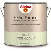 Alpina Wand- und Deckenfarbe Weiches Pastellgrün No. 38, Matt, wasserbasiert, ohne Grundierung, hochdeckend
