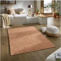 TaraCarpet Wollteppich TaraCarpet Handwebteppich Malmoe Fashion, rechteckig, Höhe: 10 mm, Handgewebter Teppich terra Wohnzimmer Schlafzimmer Esszimmer 070X130