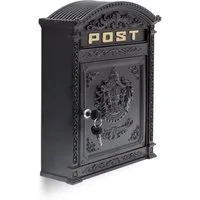 relaxdays Briefkasten Antik, schwarz