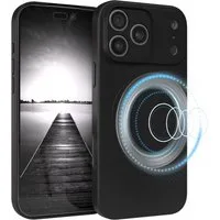 EAZY CASE Handyhülle für Apple iPhone 17 Pro Max Hülle Silikon 6,9 Zoll, Schutzhülle mit MagSafe kratzfest Back Cover Kameraschutz Schwarz