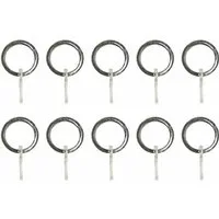 indeko Gardinenring, Gardinenstangen, (Set, 10-St., mit Faltenlegehaken), für Vorhangstangen bis Ø 20 mm
