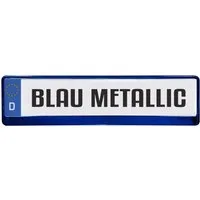 Hermann Schütz Kennzeichenhalter Design Kennzeichenrahmen Blau Metallic 1 Stück