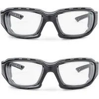 HAC24 Arbeitsschutzbrille Schutzbrille Sicherheitsbrille Taktische Schiessbrille Brille, (2St), inkl. Gummiband Schwarz für Männer und Frauen