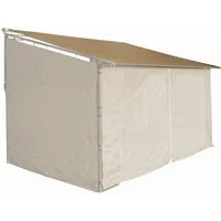 Quick Star Anbaupavillon Ersatzdach Rollpavillon 3x4m Sand, Inklusiv 6mm Kunststoffkeder.
