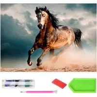 Realb2b Malen nach Zahlen XXXL 5d Diamond Painting Pferd Hengst Malen nach Zahlen 120x60cm (Komplettset für 5D Diamond Painting inklusive Leinwand, Diamanten und Werkzeugen, Diamond Painting Set mit Zubehör für DIY-Kreativität und Entspannung), 120x6
