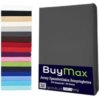 Buymax Spannbettlaken Wasserbett Spannbettlaken für Boxspringbetten Matratzen bis 35 cm Höhe, Jersey, Gummizug: Rundumgummi, (1 Stück), Spannbetttuch 97% Baumwolle, 3% Elasthan, atmungsaktiv, 40 cm Steghöhe
