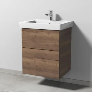Sanipa 3way Waschtischunterbau zu Villeroy & Boch Subway 2.0 Waschtisch mit 2 Auszügen, Eiche-Tabak SM61150