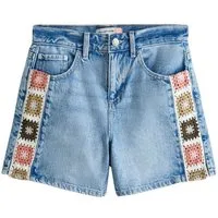 Next Jeansshorts Hochbund-Denimshorts mit Schlitz, Kurzgröße (1-tlg)
