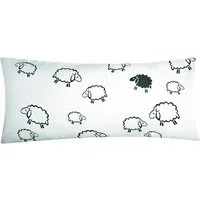 Heubergshop Kissenbezug, (1 Stück), 40x80cm – Schafe Lämmer Weiß Schwarz 100% Baumwolle (1 x 99/2 40x80)