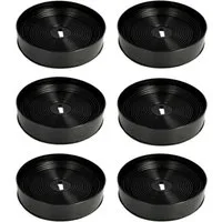 Trade-Shop Aktivkohlefilter 6x passend für Oranier Livario Meba 60 S, 60 W, 90 S, 90 W Meba2 Mini, Zubehör für Oranier KSC 700, 920895 - Ersatzteile für Dunstabzugshauben, Durchmesser: ca. 17 cm / Höhe: ca. 3,4 cm / Form: rund