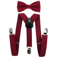 axy Hosenträger Kinder Jungen Hosenträger mit Fliege Set (2-St., 2er Set) für Kinder 1-6 Jahre alt, verstellbar und elastisch