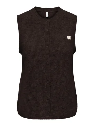 ONLY - Ärmellose Strickweste braun - Gr. - XS