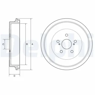 Delphi BREMSTROMMEL Subaru Trezia Toyota Verso