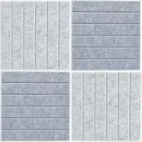 Zeller Present Pinnwand Pinboard-Set, 4-tlg., Filz, hellgrau/