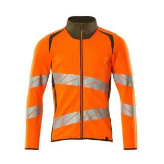 MASCOT Herren Sweatshirt mit Reißverschluss ACCELERATE SAFE Hi-vis Orange / Moosgrün XS - 19184-781-1433-XS