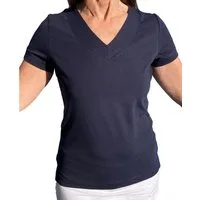 ESPARTO Yogashirt Yoga V-Shirt Farishta in Bio-Baumwolle V-Shirt mit kurzen Ärmeln, unten geschlitzt