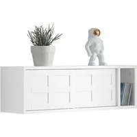 SoBuy Wandgarderobe FHK18, Wandboard Länge 75 cm, Flur, mit Schiebetüren und Fach Flurgarderobe Wandregal Hängeregal Garderobe