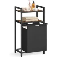 VASAGLE Wäschekorb Wäschesack ausziehbar und abnehmbar, für Badezimmer, Waschküche, Wäschesammler mit 2 Ablagen, 65 Liter, 33 x 92 x 50 cm