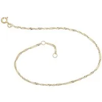 Silberkettenstore Fußkette Fußkette Singapur 1,4mm - 333 Gold, Länge wählbar von 23-30cm
