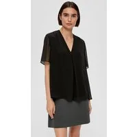 s.Oliver Kurzarmbluse Bluse Bluse mit V-Ausschnitt