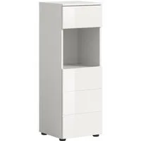welltime Unterschrank BIEL, Höhe 106 cm,1 Tür, 1 Schubkasten (1-St) Türanschlag wechselbar, modernes Design, Badschrank, Unterschrank, Bad