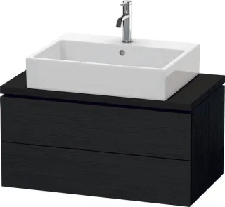 Duravit L-Cube Konsolenwaschtischunterbau wandhängend Eiche Schwarz Matt 820x477x400 mm - LC58070161 LC580701616