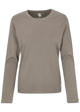 CLARINA - NOS Rdh.-Shirt,1/1 Arm, Steinc 706 taupe - Gr. - 38