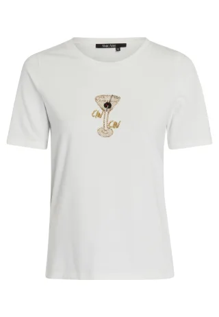 Marc Aurel - T-Shirt mit Perlenaplikation offwhite varied - Gr. - 36