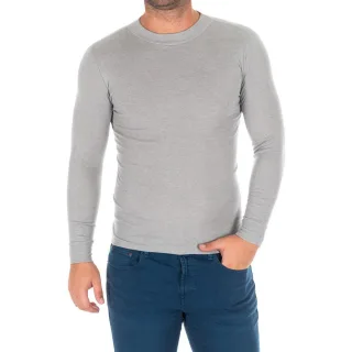 Langärmeliges T-Shirt mit halbhohem Kragen 1625-H Herren