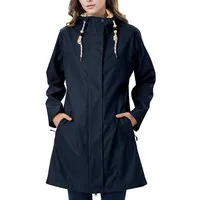 ATLASLAVA Regenmantel Damen Übergangsjacke PU Wasserdicht (1-tlg) Frauen Regenjacke Lang Parka Regenparka mit Kapuze Outdoor