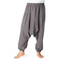 PANASIAM Haremshose Einfarbige Aladinhose aus 100% Baumwolle Pumphose für Damen & Herren bequeme Haremshose Goa Pluderhose Hippiehose lang für Yoga Meditation