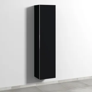 Sanipa 3way Hochschrank mit 1 Tür und Ganzkörperspiegel, Schwarz-Matt BS15108