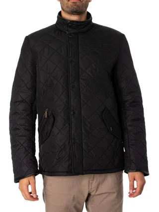 Barbour Powell Steppjacke, Schwarz