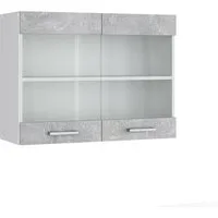 Vicco Glashängeschrank R-Line, Beton/Weiß, 80 cm (1-St)