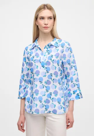 ETERNA - Bluse Leinen 3/4-Arm blau - Gr. - 40/Dreiviertelarm
