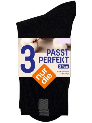 NUR DIE Damen Socken Passt Perfekt 3er Pack