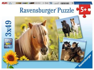 Ravensburger Kinderpuzzle 08011 - Liebe Pferde [3x49 Teile]