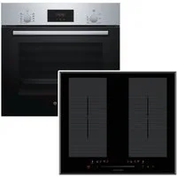 BOSCH Flex-Induktions-Herd-Set Backofen 3D-Heißluft + Kochfeld Flächeninduktion Booster 60cm autark