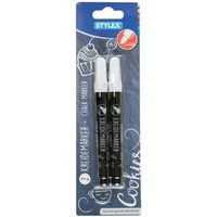 Stylex Schreibwaren Marker 2 Kreidemarker / 1-3 mm Kreidestifte / Farbe: weiß